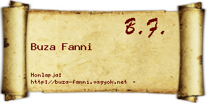 Buza Fanni névjegykártya
